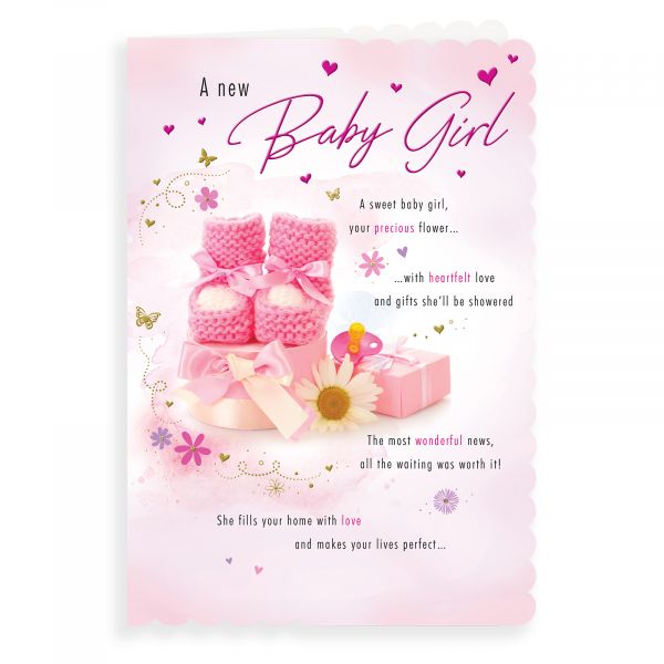 Baby Card Baby Girl, Bootees