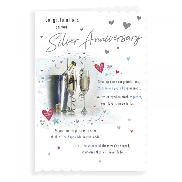 Anniversary Card Silver, Champagne