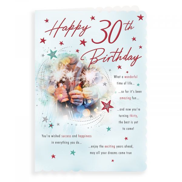 Birthday Card Age 30 M, Sparklers