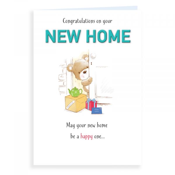 New Home Card, Bear Behind Door