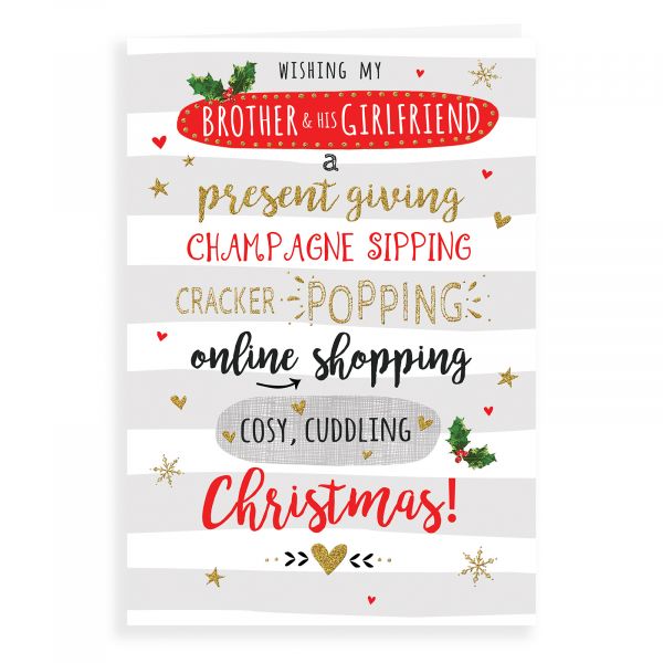 Christmas Card Brother & Girlfriend, Text  