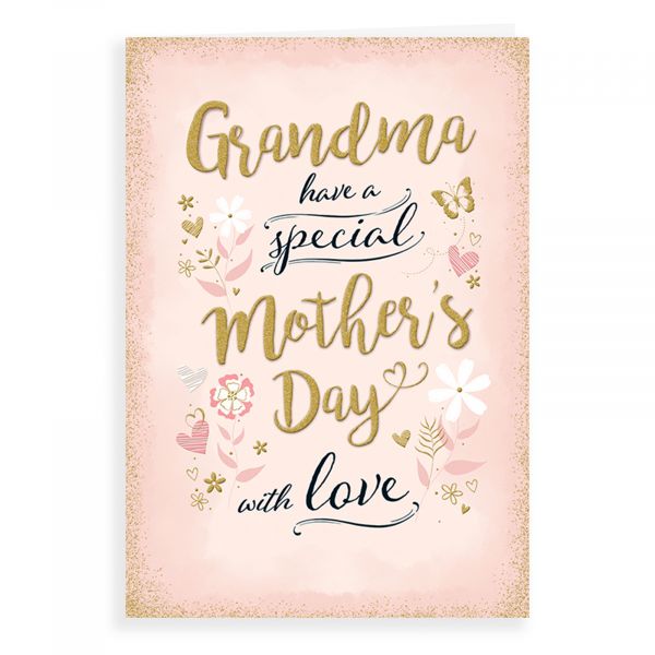 Mother's Day Card Grandma, Text On Peach