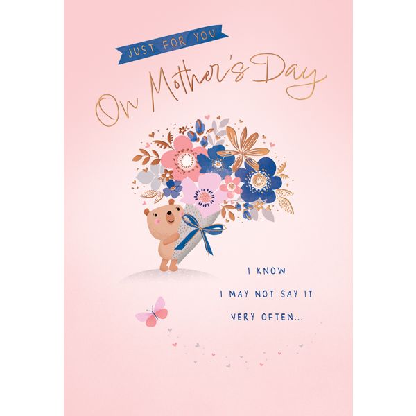 Mother's Day Card Mother's Day, Bear & Flowers