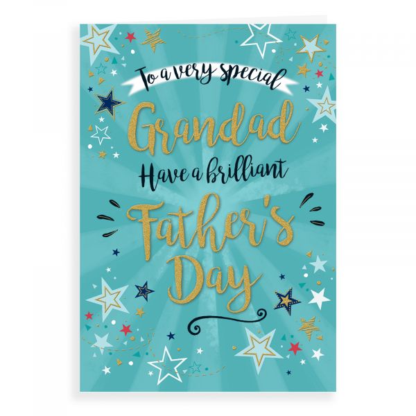 Father's Day Card Grandad, Stars On Blue
