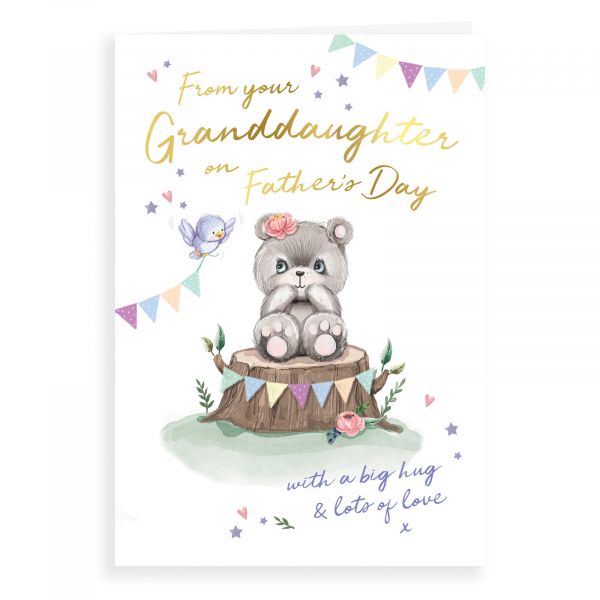 Father's Day Card From Granddaughter, Grey Bear
