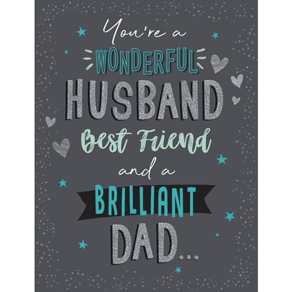 Father's Day Card Husband, Funky Type