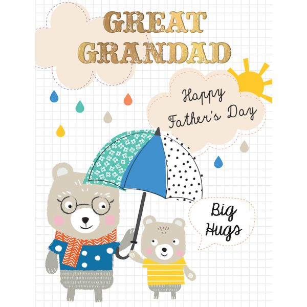 Father's Day Card Great Grandad, 2 Bears