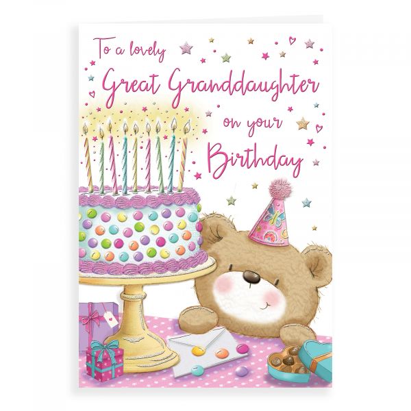 Birthday Card Great Granddaug, Cake With Candles