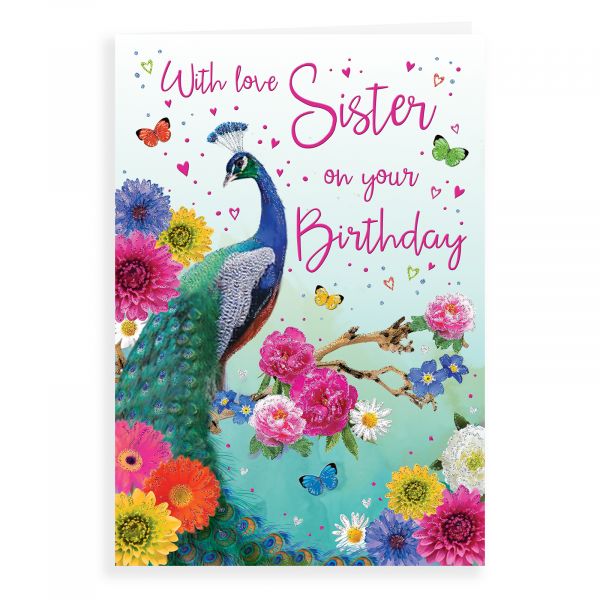 Birthday Card Sister, Peacock