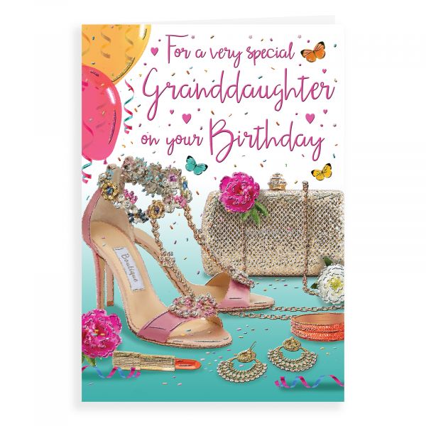 Birthday Card Granddaughter, Shoes & Handbag