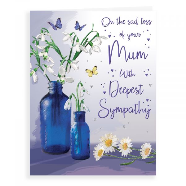 Sympathy Card Mum, Snowdrops