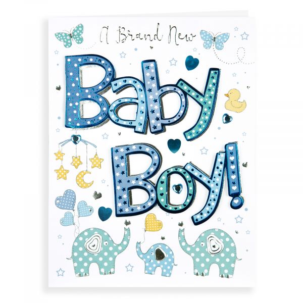 Baby Card Baby Boy, Elephants