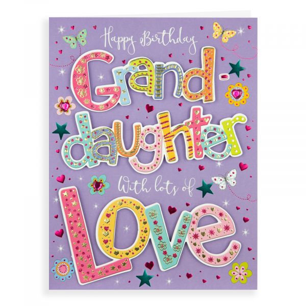 Birthday Card Granddaughter, Flowers Pizzaz