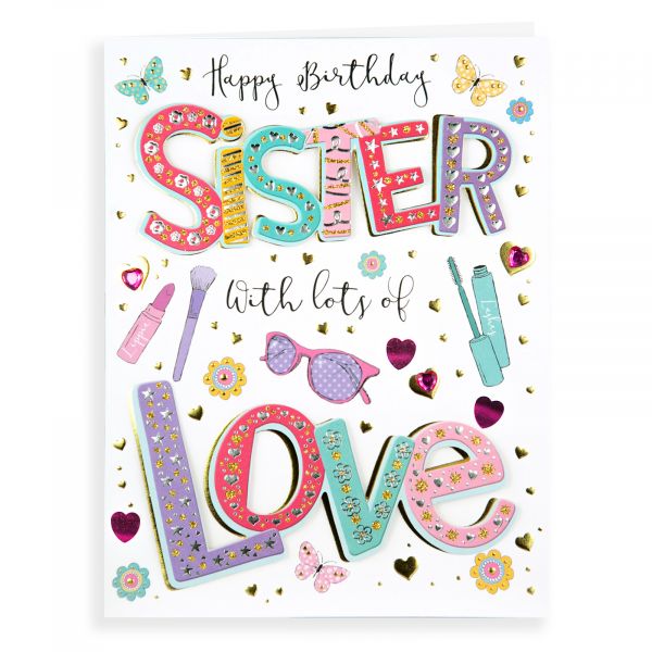 Birthday Card Sister, Makeup Pizzaz