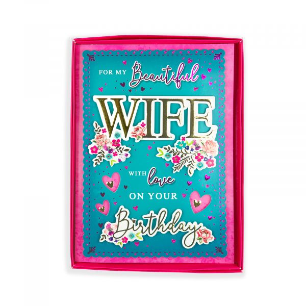 Birthday Boxed Card Wife, Floral
