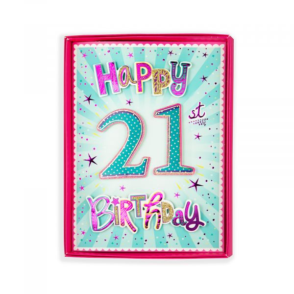 Birthday Boxed Card Age 21