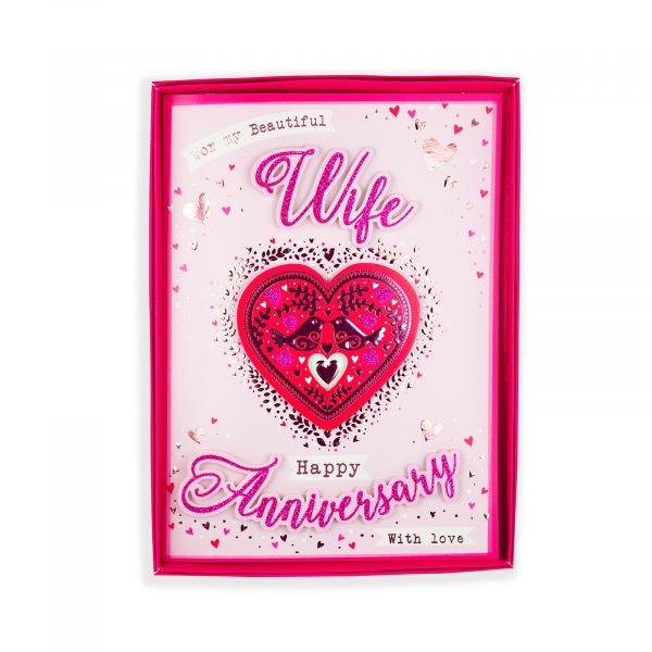 Birthday Boxed Card Anniversary Wife, Two Birds In Heart