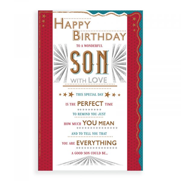 Birthday Card Son, Text