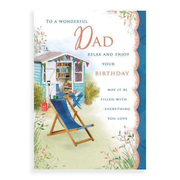 Birthday Card Dad, Shed & Deckchair