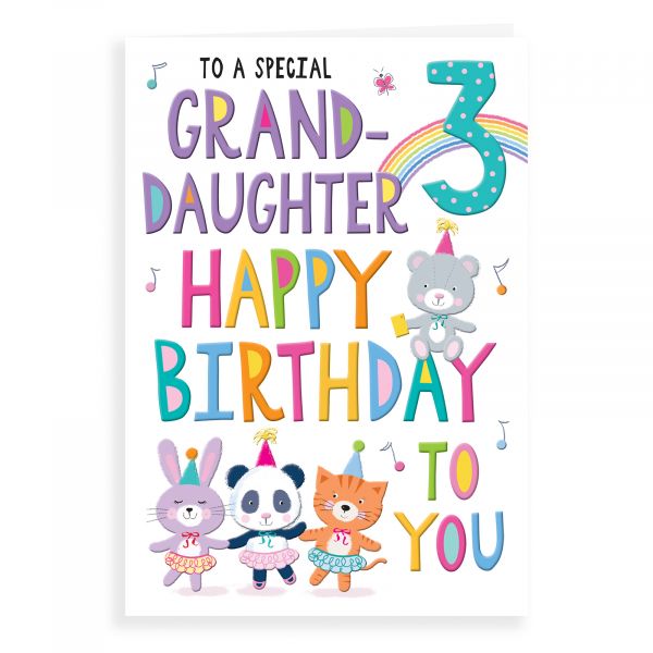 Birthday Card Age 3 Granddaughter