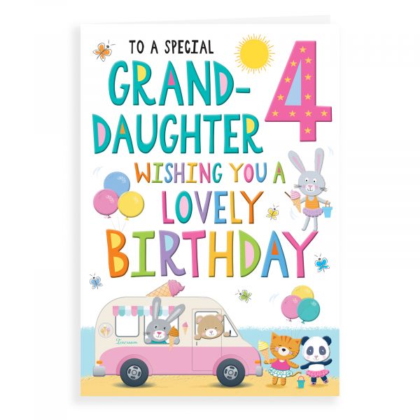 Birthday Card Age 4 Granddaughter