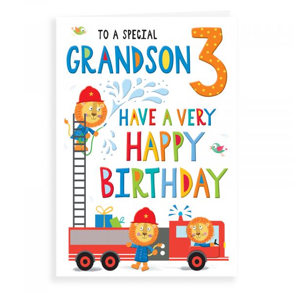 Birthday Card Age 3 Grandson