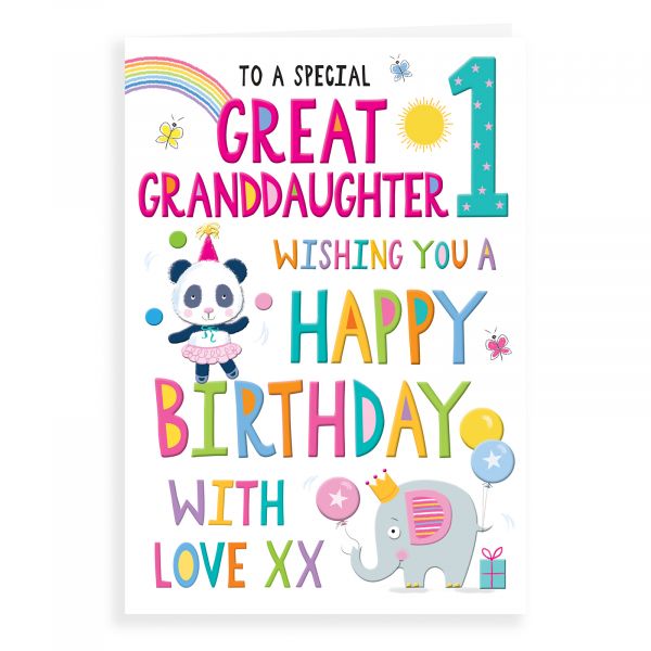 Birthday Card Age 1 Great Granddaughter