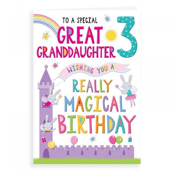 Birthday Card Age 3 Great Granddaughter