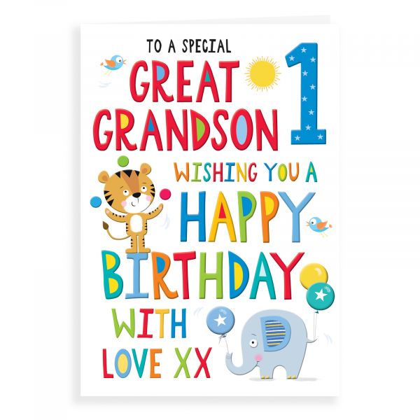 Birthday Card Age 1 Great Grandson