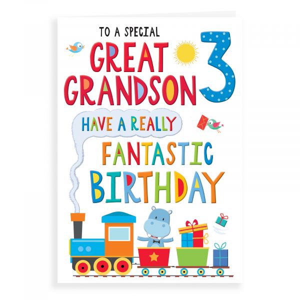 Birthday Card Age 3 Great Grandson