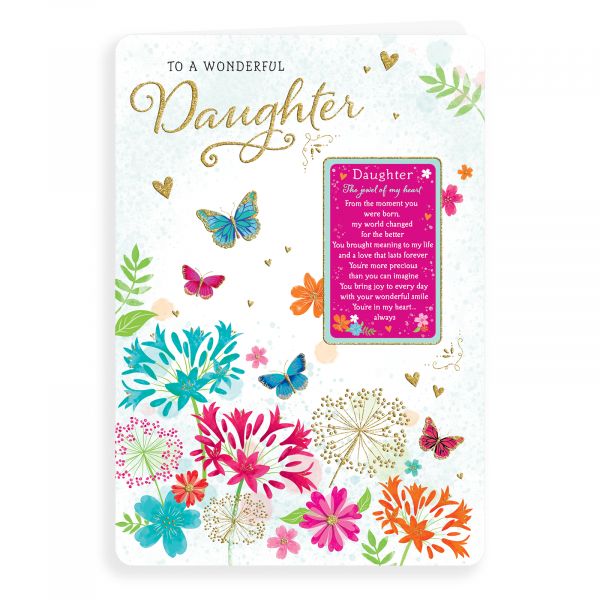Birthday Card Daughter, Butterflies Floral