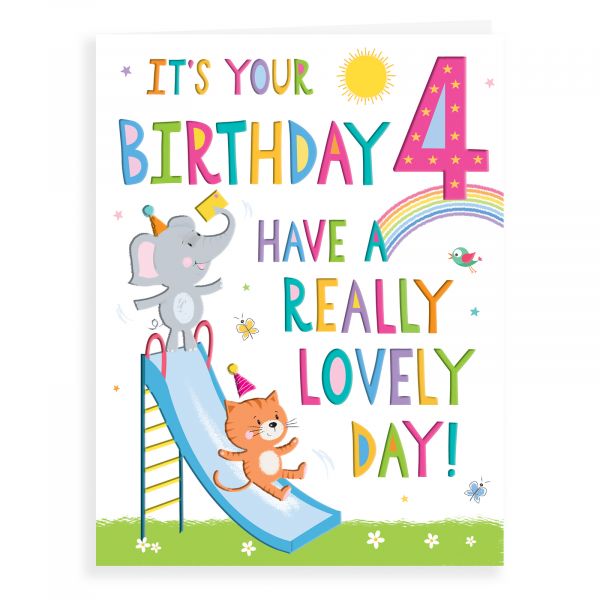 Birthday Card Age 4 F