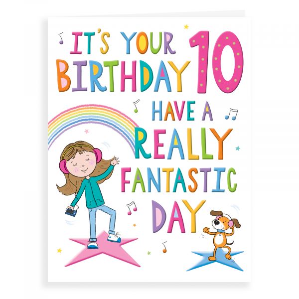 Birthday Card Age 10 F, Girl Music