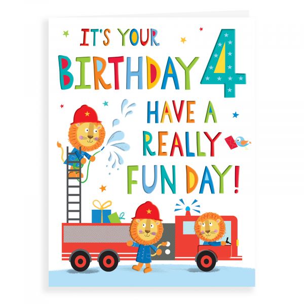 Birthday Card Age 4 M