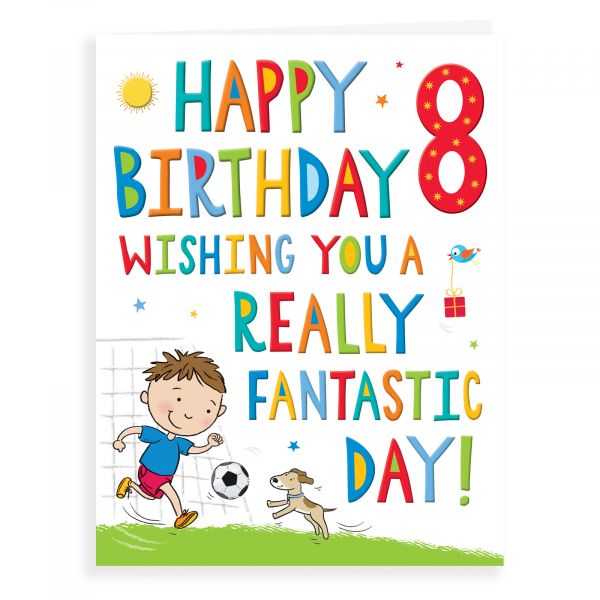 Birthday Card Age 8 M, Boy Football
