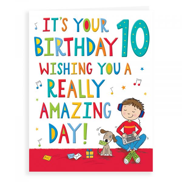 Birthday Card Age 10 M, Boy Music