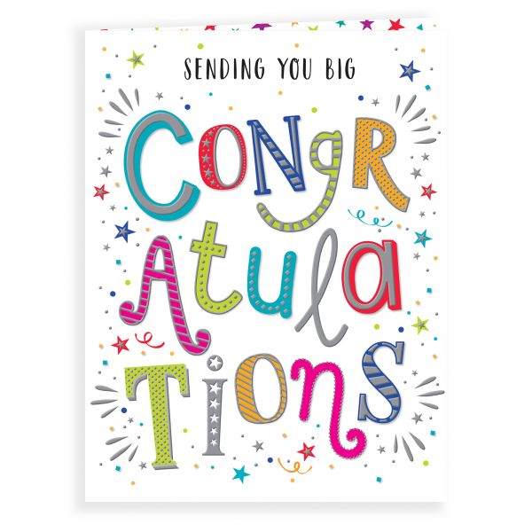 Congratulations Card, Colourful Text