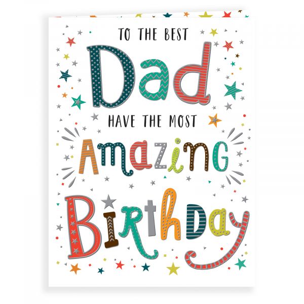 Birthday Card Dad, Colourful Text