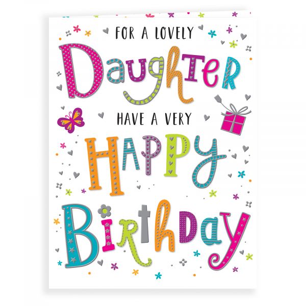 Birthday Card Daughter, Colourful Text
