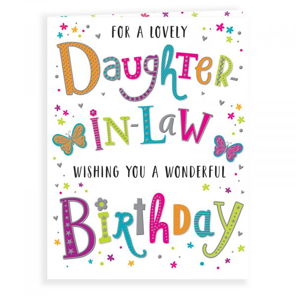 Birthday Card Daughter In Law, Colourful Text