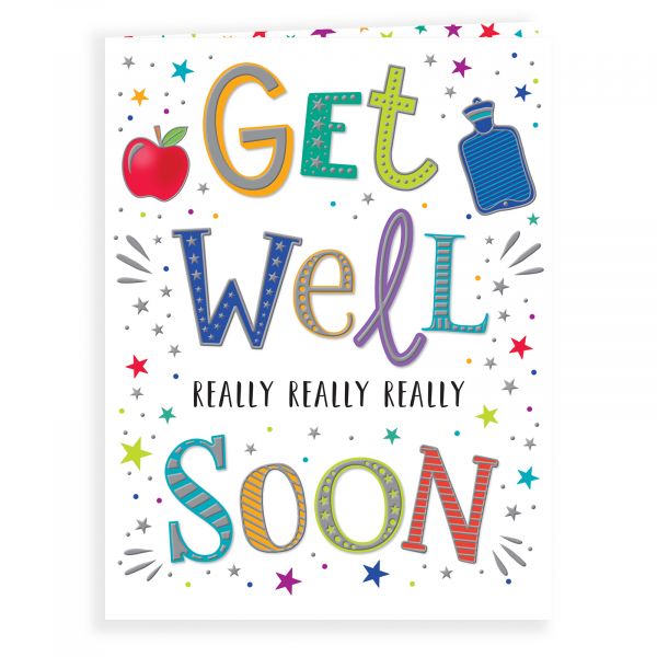 Get Well Card, Colourful Text