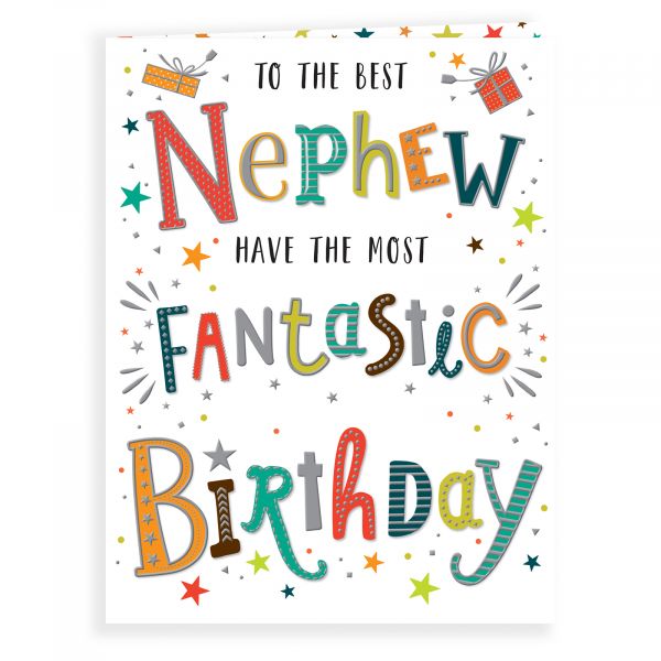 Birthday Card Nephew, Colourful Text