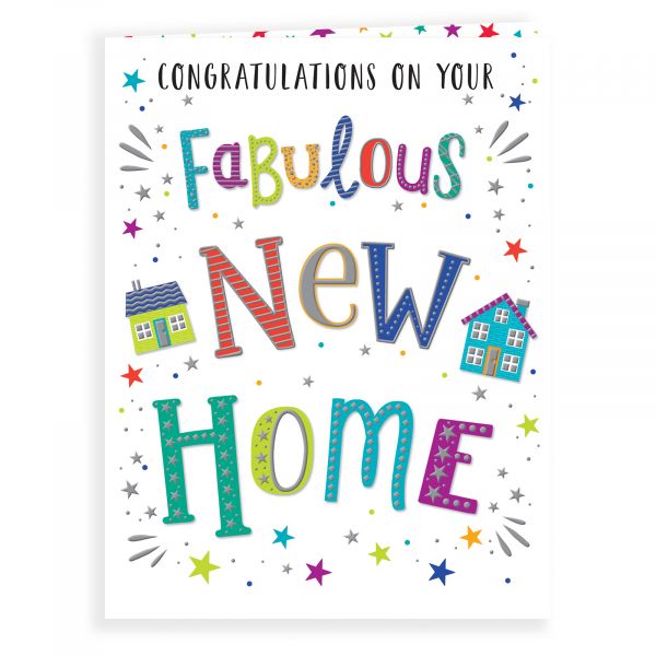 New Home Card, Colourful Text