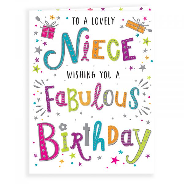 Birthday Card Niece, Colourful Text