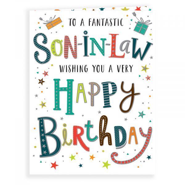 Birthday Card Son In Law, Colourful Text