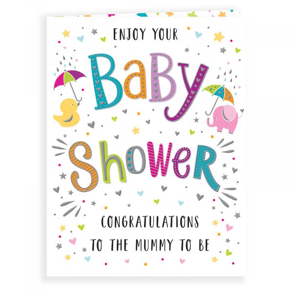 Baby Card Baby Shower, Colourful Text