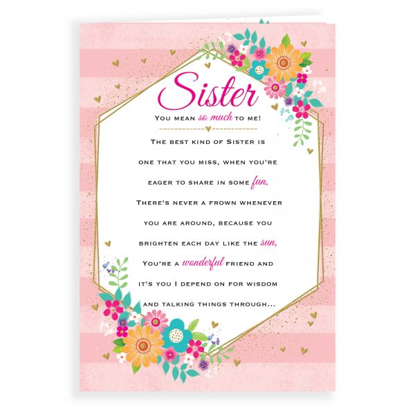 Birthday Card Sister, Floral