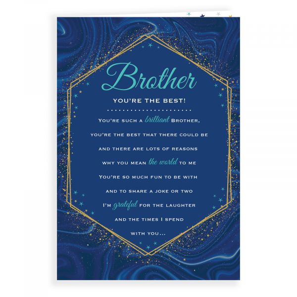 Birthday Card Brother, Text Framed