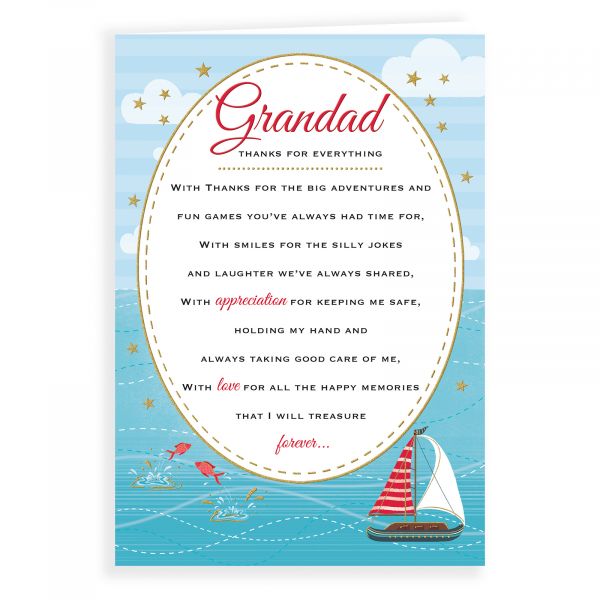 Birthday Card Grandad, Yacht Heatfelt Wishes