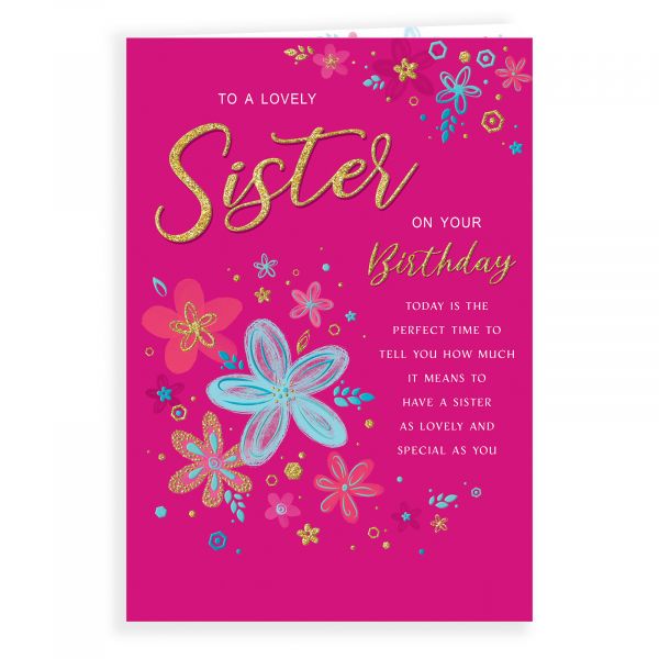 Birthday Card Sister, Flowers
